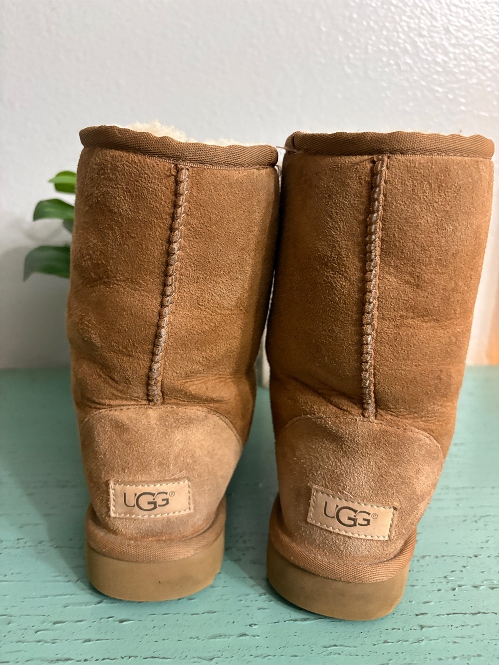 UGG Chestnut Suede Shearling Mid-Calf Boots - Picture 3 of 6